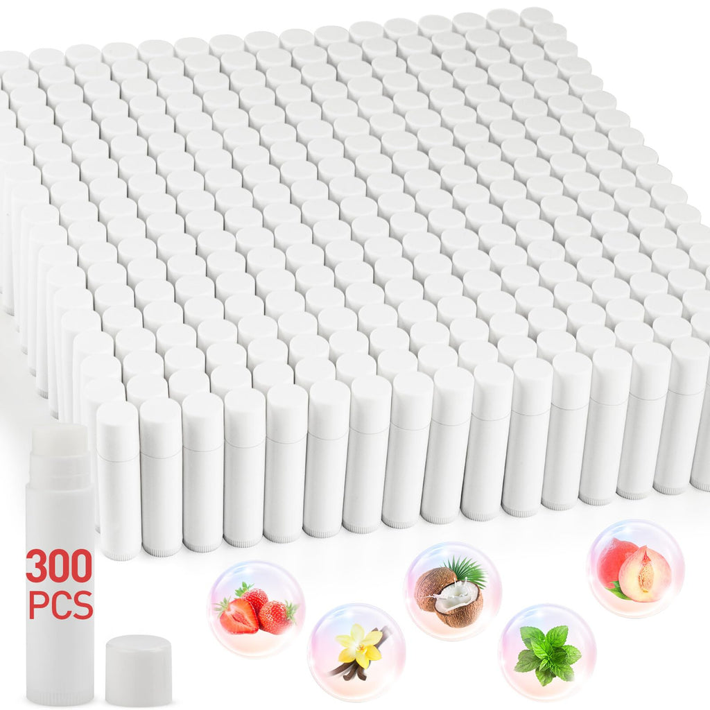 DMSKY Lip Balm Bulk Unlabeled 300 Pack – Natural Ingredients, Vitamin E & Shea Butter