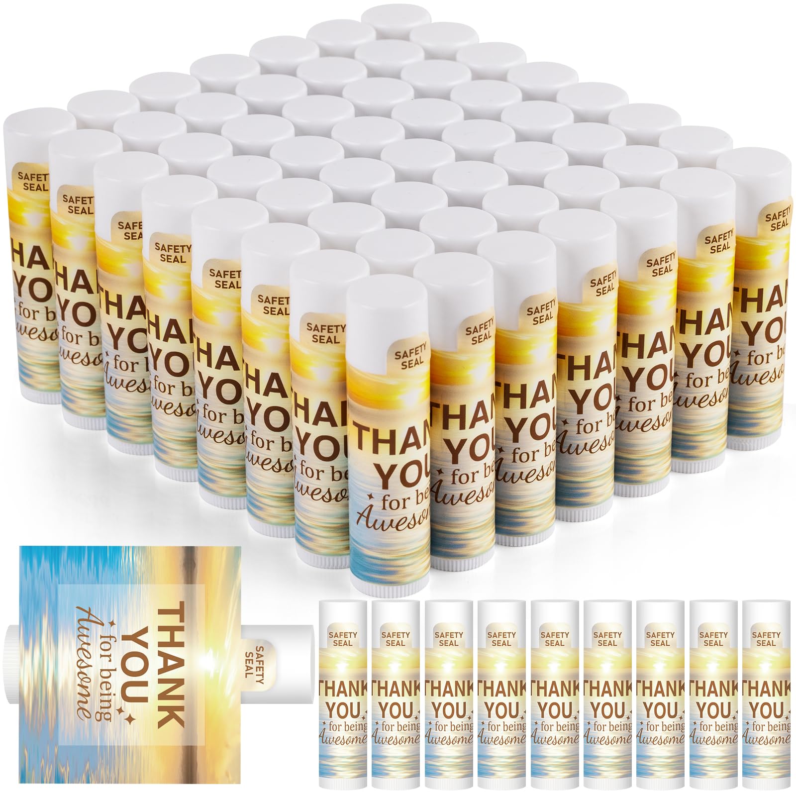 DMSKY 60 Pcs Lip Balm Bulk – Appreciation Gifts for Coworkers & Staff