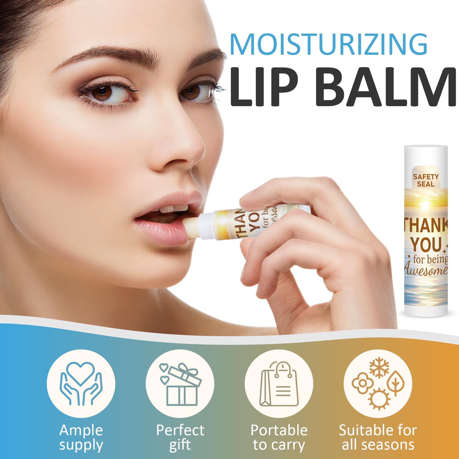 DMSKY 60 Pcs Lip Balm Bulk – Appreciation Gifts for Coworkers & Staff