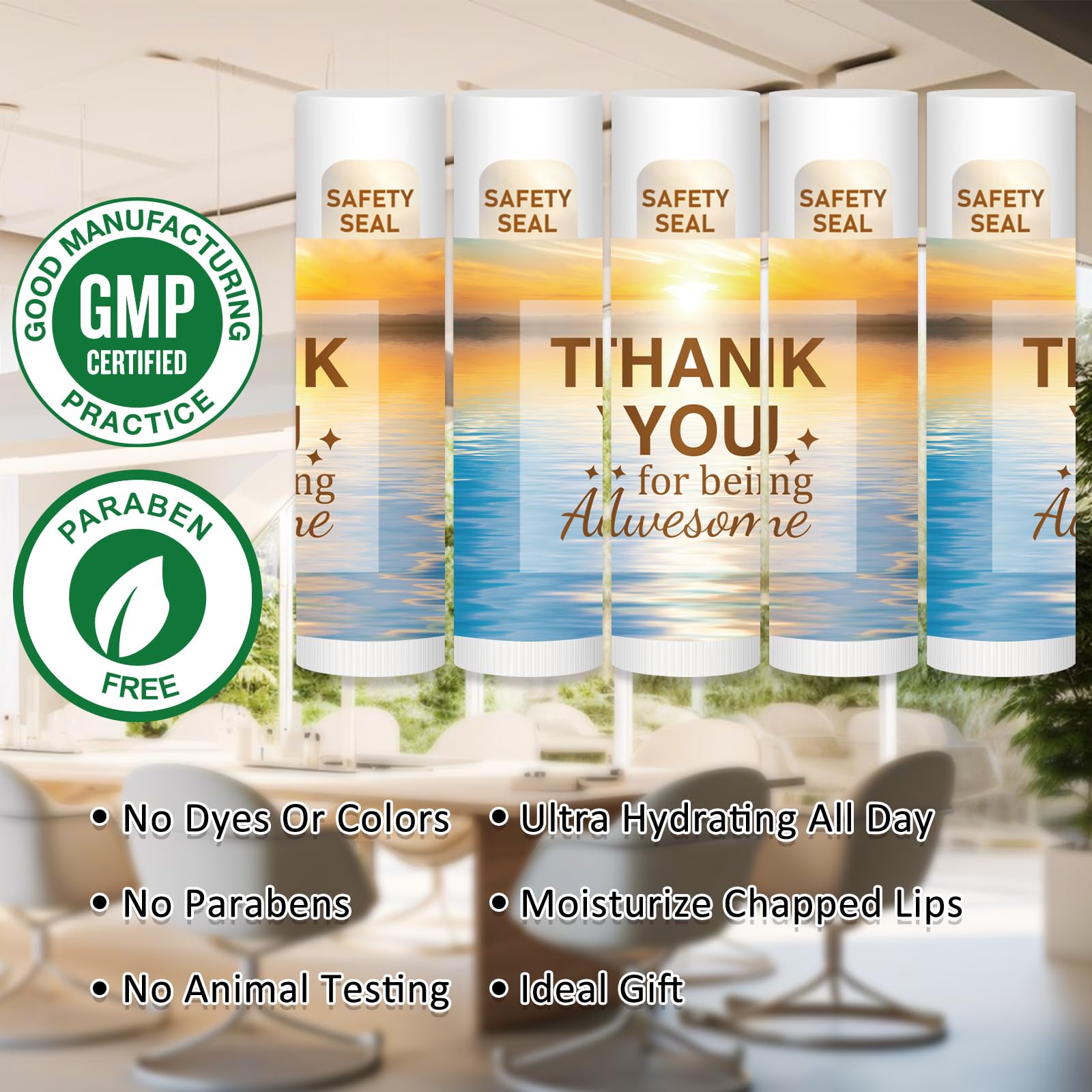 DMSKY 60 Pcs Lip Balm Bulk – Appreciation Gifts for Coworkers & Staff