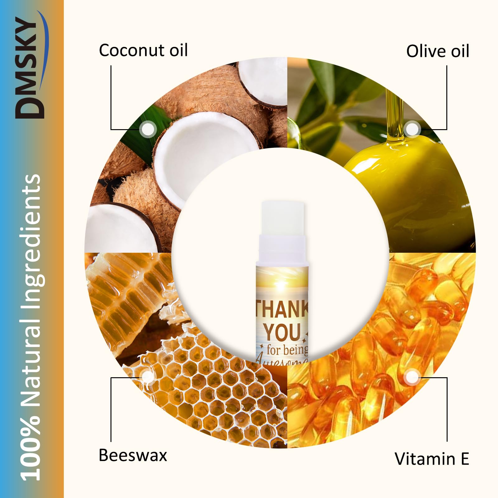 DMSKY 60 Pcs Lip Balm Bulk – Appreciation Gifts for Coworkers & Staff