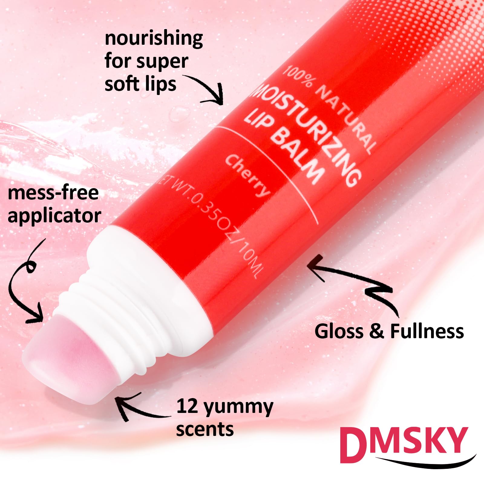 Dmsky 24 Pack Lip Gloss Bulk – Clear Hydration with Shea Butter & 12 Flavors