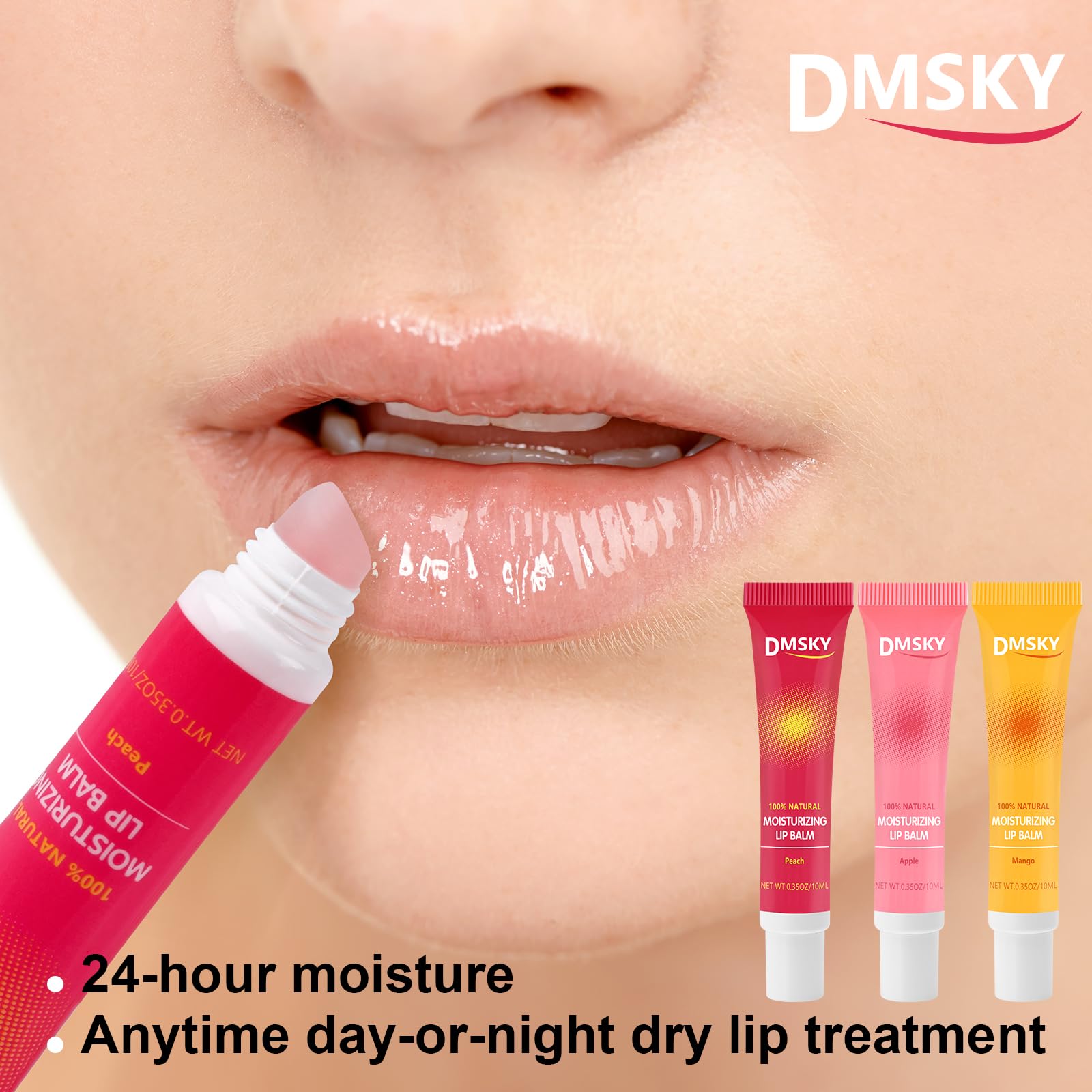 Dmsky 24 Pack Lip Gloss Bulk – Clear Hydration with Shea Butter & 12 Flavors
