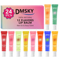 Dmsky 24 Pack Lip Gloss Bulk – Clear Hydration with Shea Butter & 12 Flavors