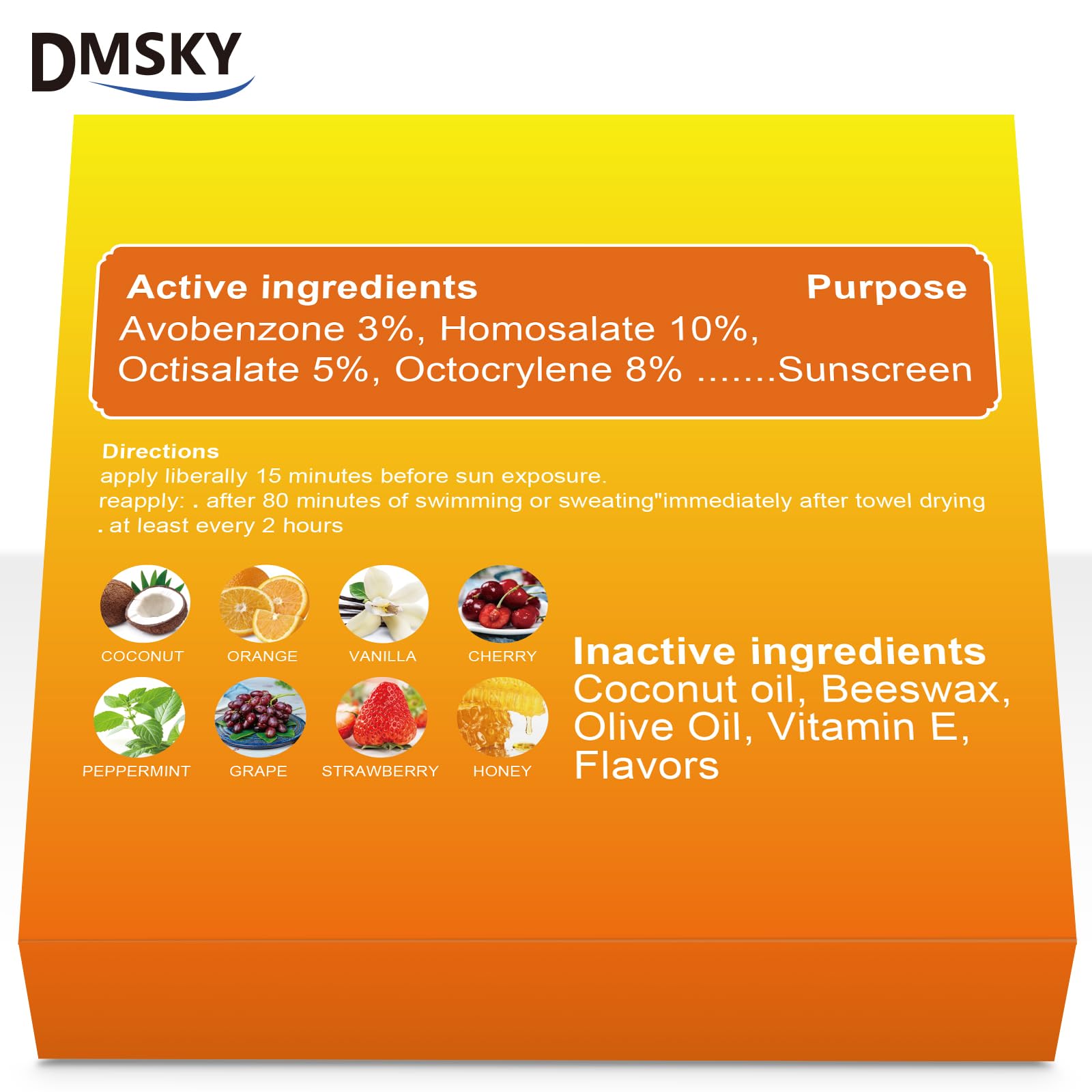 Dmsky SPF Lip Balm Bulk 64 Pack – SPF 30 Lip Sunscreen, Broad Spectrum UVA/UVB