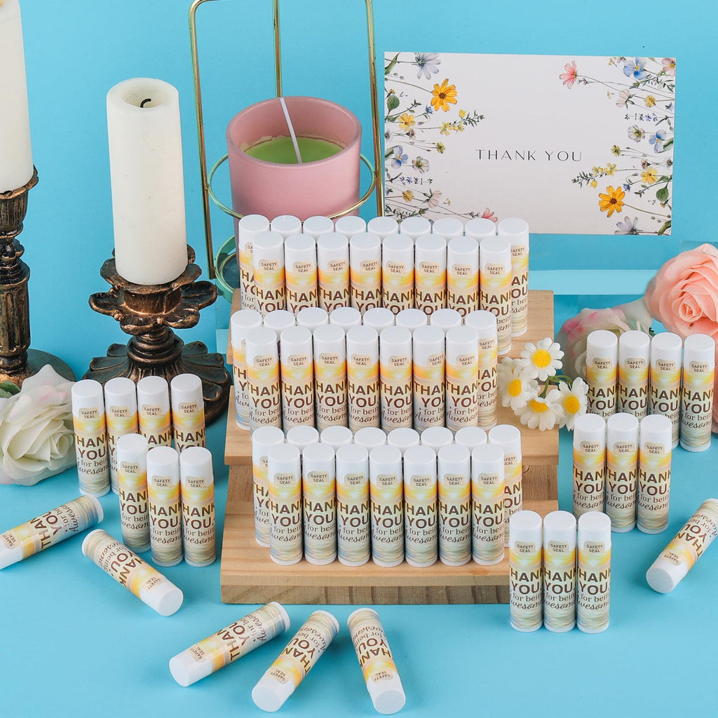DMSKY 60 Pcs Lip Balm Bulk – Appreciation Gifts for Coworkers & Staff