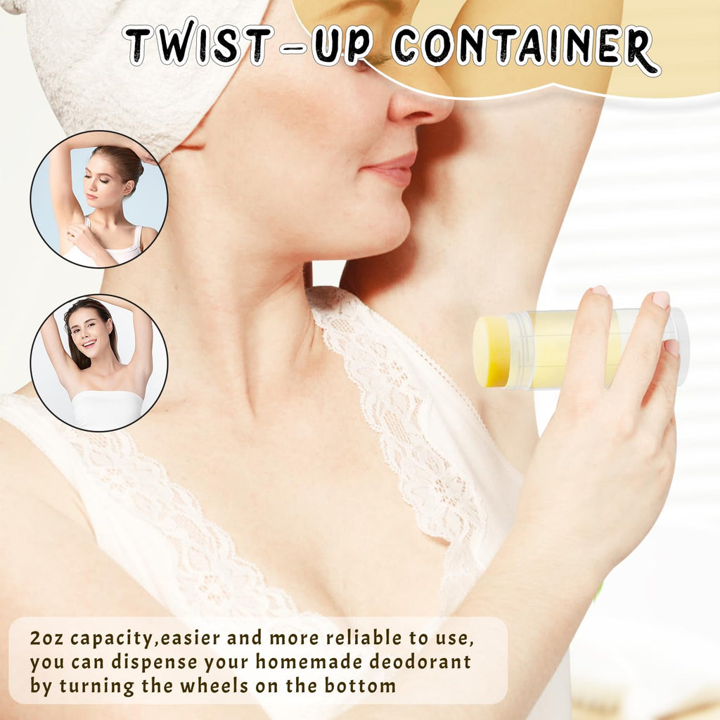 DMuuuDM 15 Pack Empty Deodorant Containers – Twist-Up 2 oz/60 ml Tubes