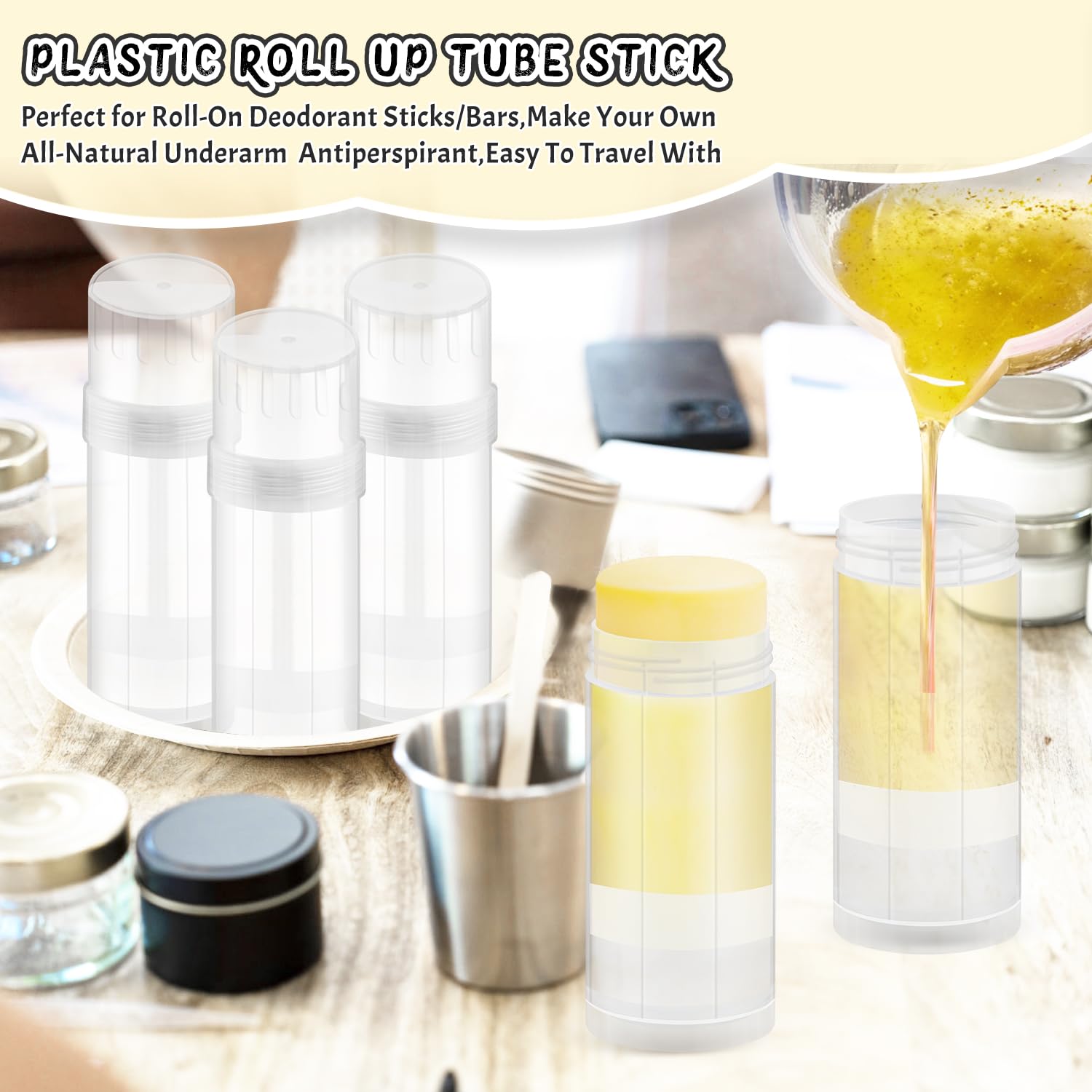 DMuuuDM 15 Pack Empty Deodorant Containers – Twist-Up 2 oz/60 ml Tubes