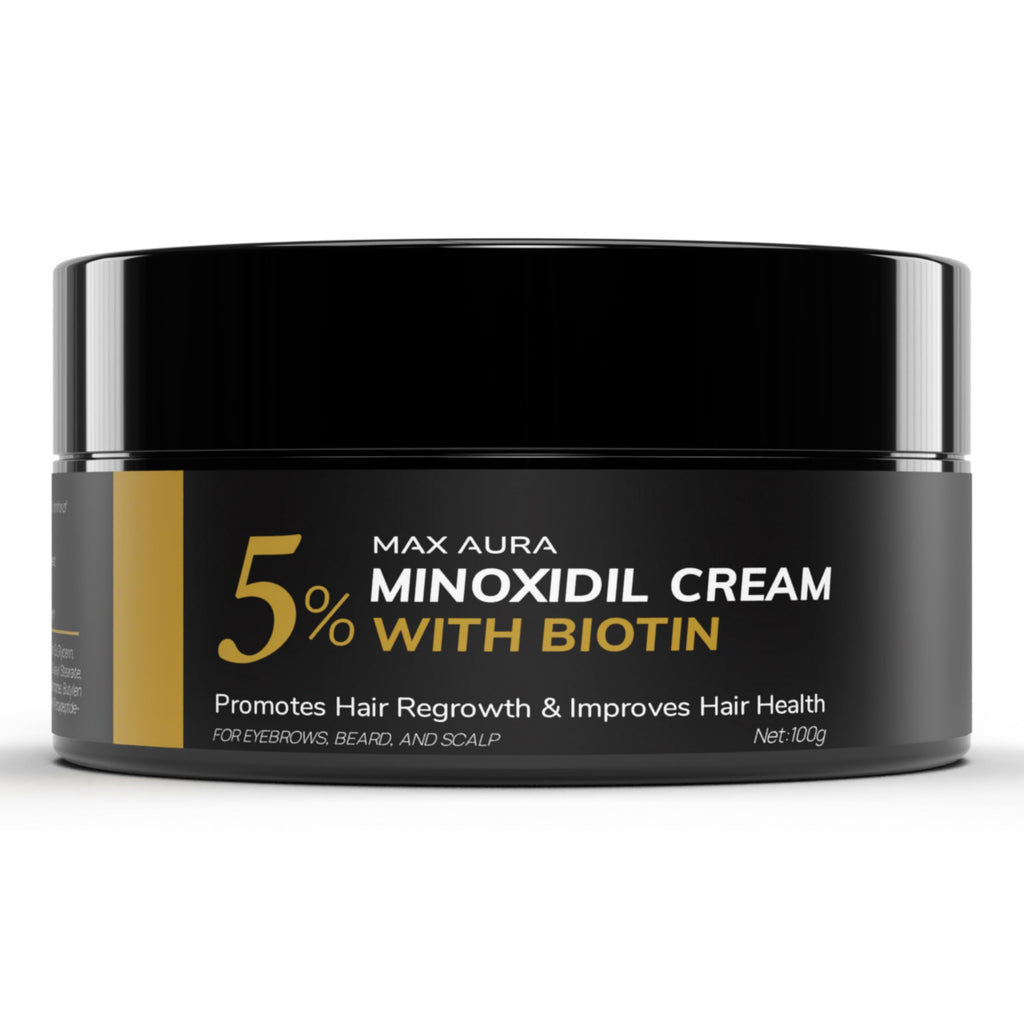 DNKTNK MAX AURA 5% Minoxidil Cream with Biotin | Extra Strength Hair Loss Treatment for Men