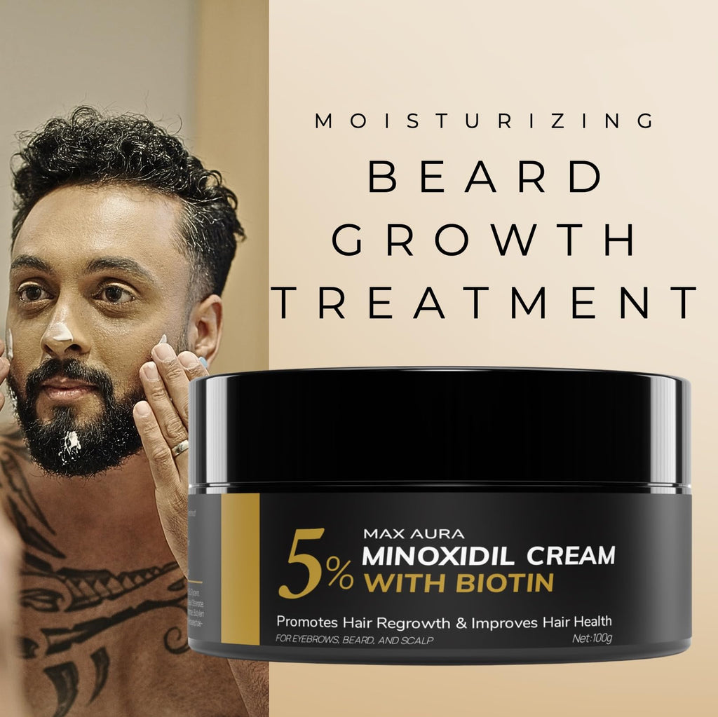 DNKTNK MAX AURA 5% Minoxidil Cream with Biotin | Extra Strength Hair Loss Treatment for Men