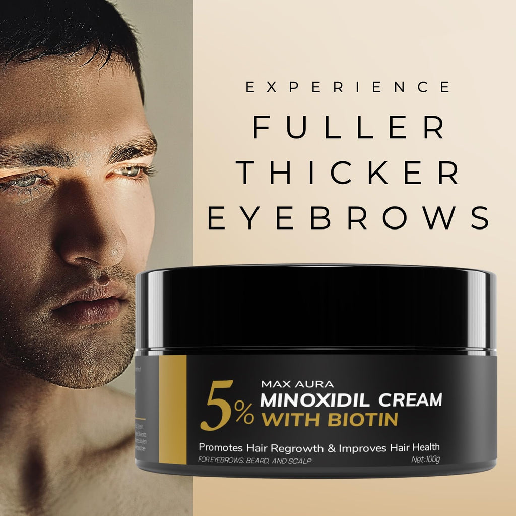 DNKTNK MAX AURA 5% Minoxidil Cream with Biotin | Extra Strength Hair Loss Treatment for Men