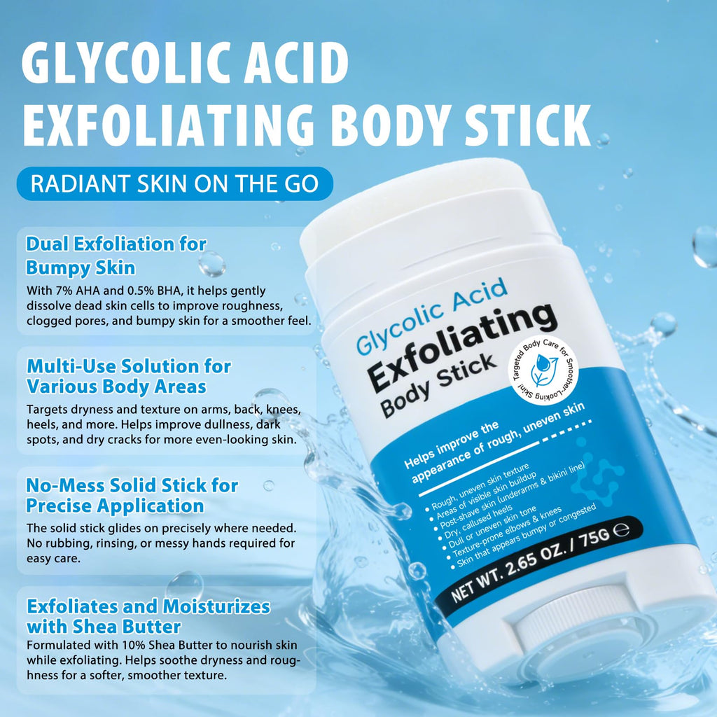 DNQYWODQ 7% Glycolic Acid Exfoliating Body Stick – Smooth Elbows, Knees & Bikini Line
