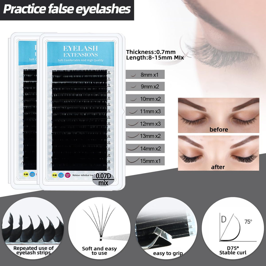 DNSGOOR Lash Extension Kit — Beginner Training with Mannequin Head, USB Fan, and Full Supplies