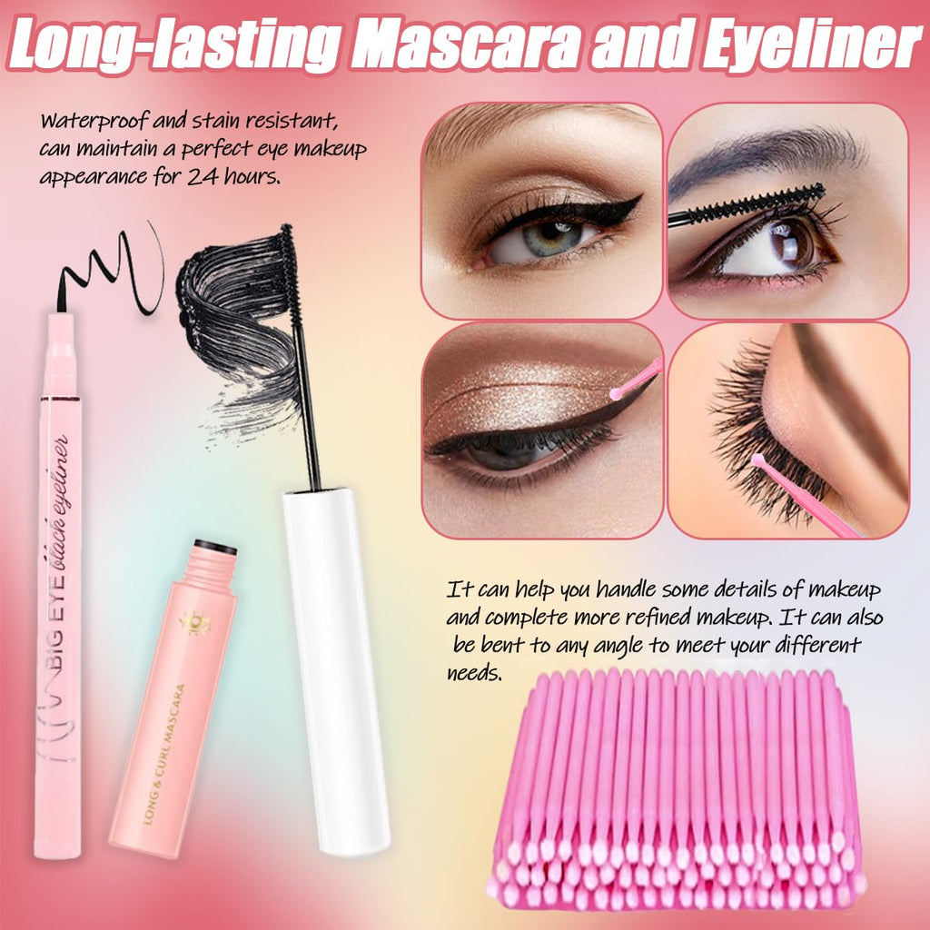 DNSGOOR DIY Lash Extension Kit – 280 Lashes, Bond & Seal, Cleanser, USB Lash Fan