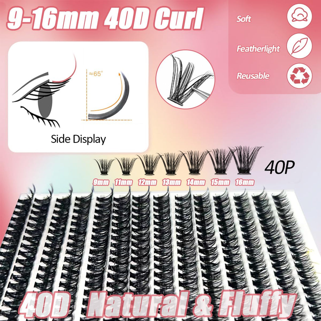 DNSGOOR DIY Lash Extension Kit – 280 Lashes, Bond & Seal, Cleanser, USB Lash Fan