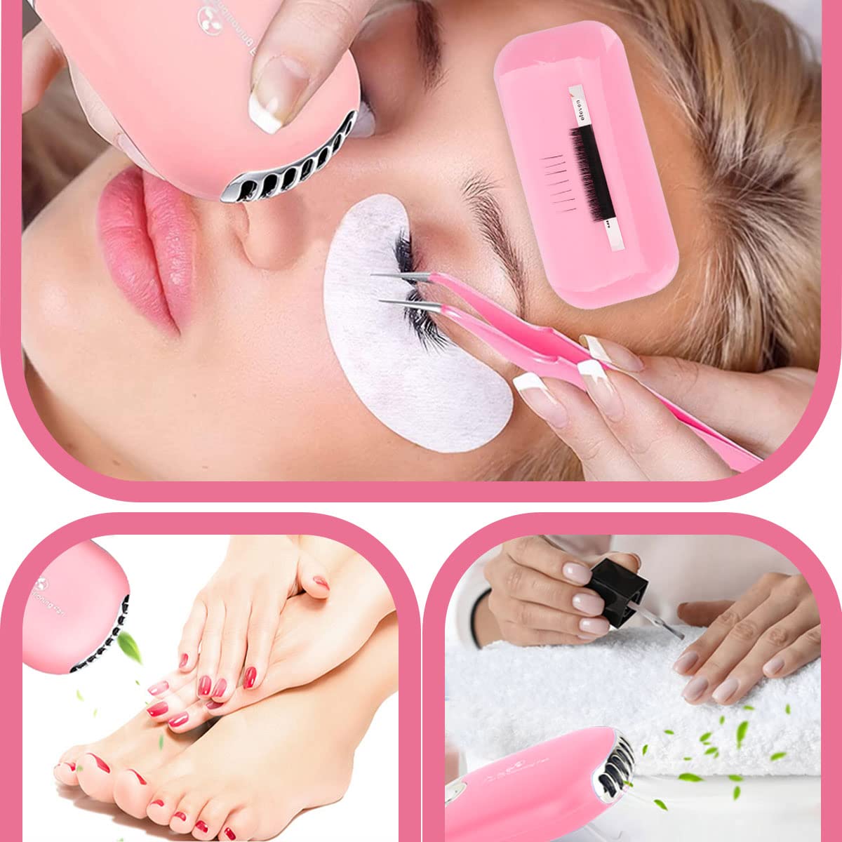DNSGOOR Lash Extension Training Kit – Mannequin Head, USB Fan, Glue & Cleaner