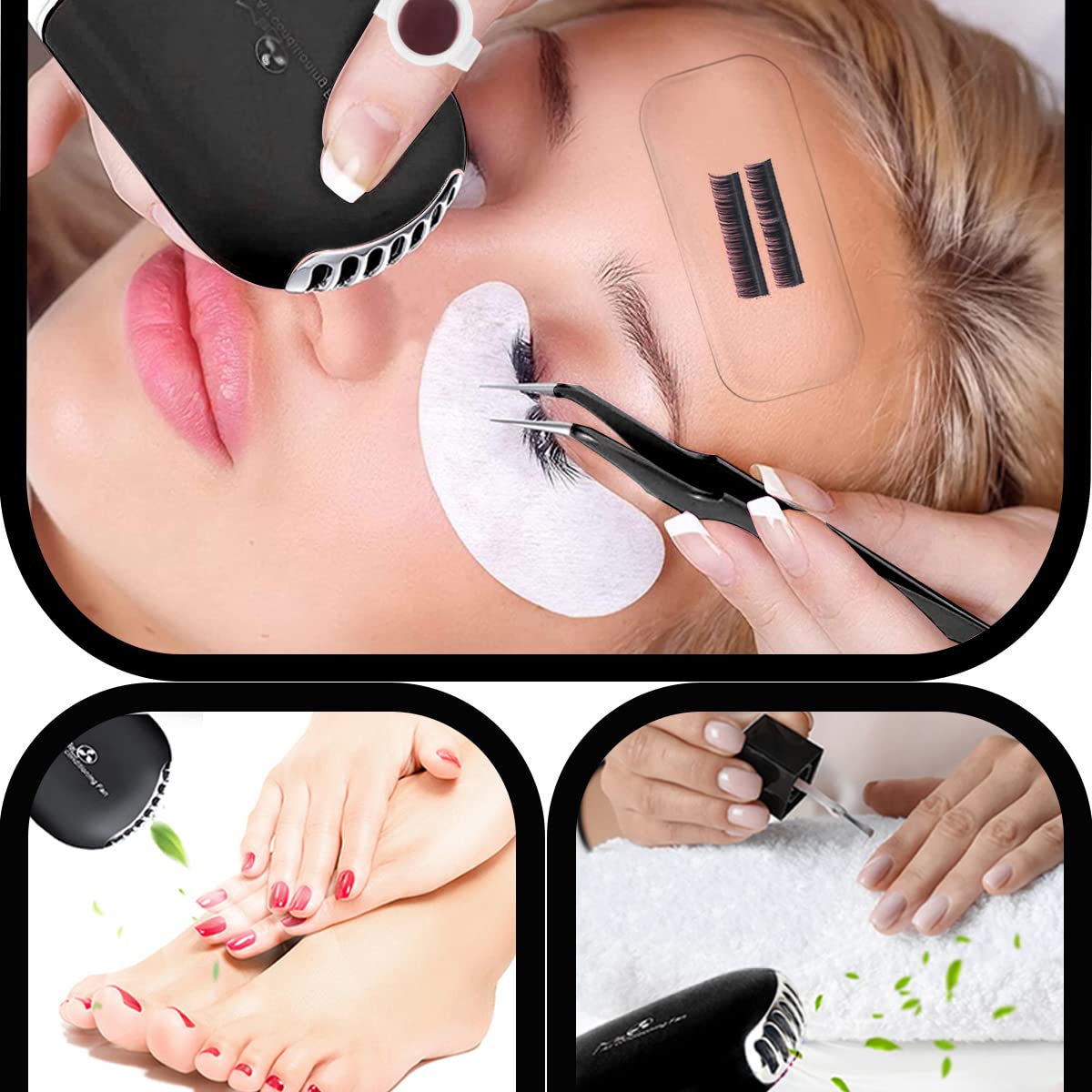 DNSGOOR Lash Extension Kit — Beginner Training with Mannequin Head, USB Fan, and Full Supplies
