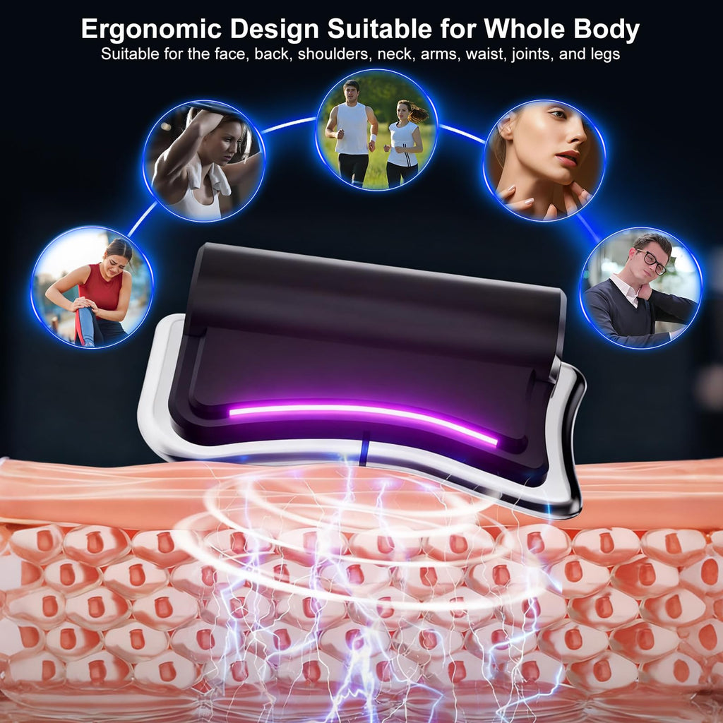 DOCEPERT Heated Muscle Scraper Tool – 2025 Upgraded Electric Gua Sha for Full-Body Massage, Light Care & Portable Self-Care