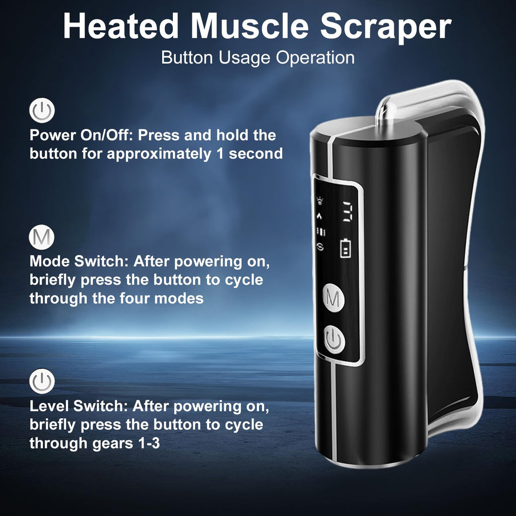 DOCEPERT Heated Muscle Scraper Tool – 2025 Upgraded Electric Gua Sha for Full-Body Massage, Light Care & Portable Self-Care