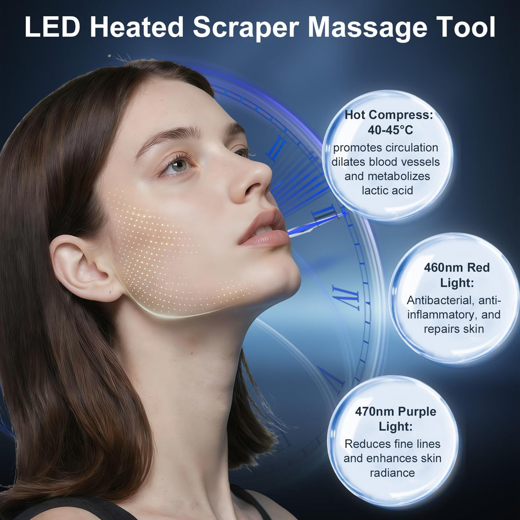 DOCEPERT Heated Muscle Scraper Tool – 2025 Upgraded Electric Gua Sha for Full-Body Massage, Light Care & Portable Self-Care