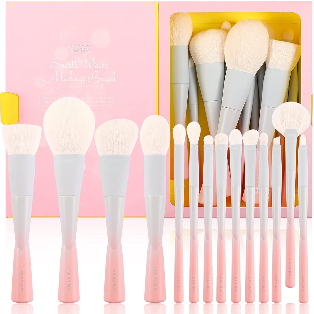 Docolor 14-Piece Premium Synthetic Makeup Brush Set – Cruelty-Free, Eye & Face