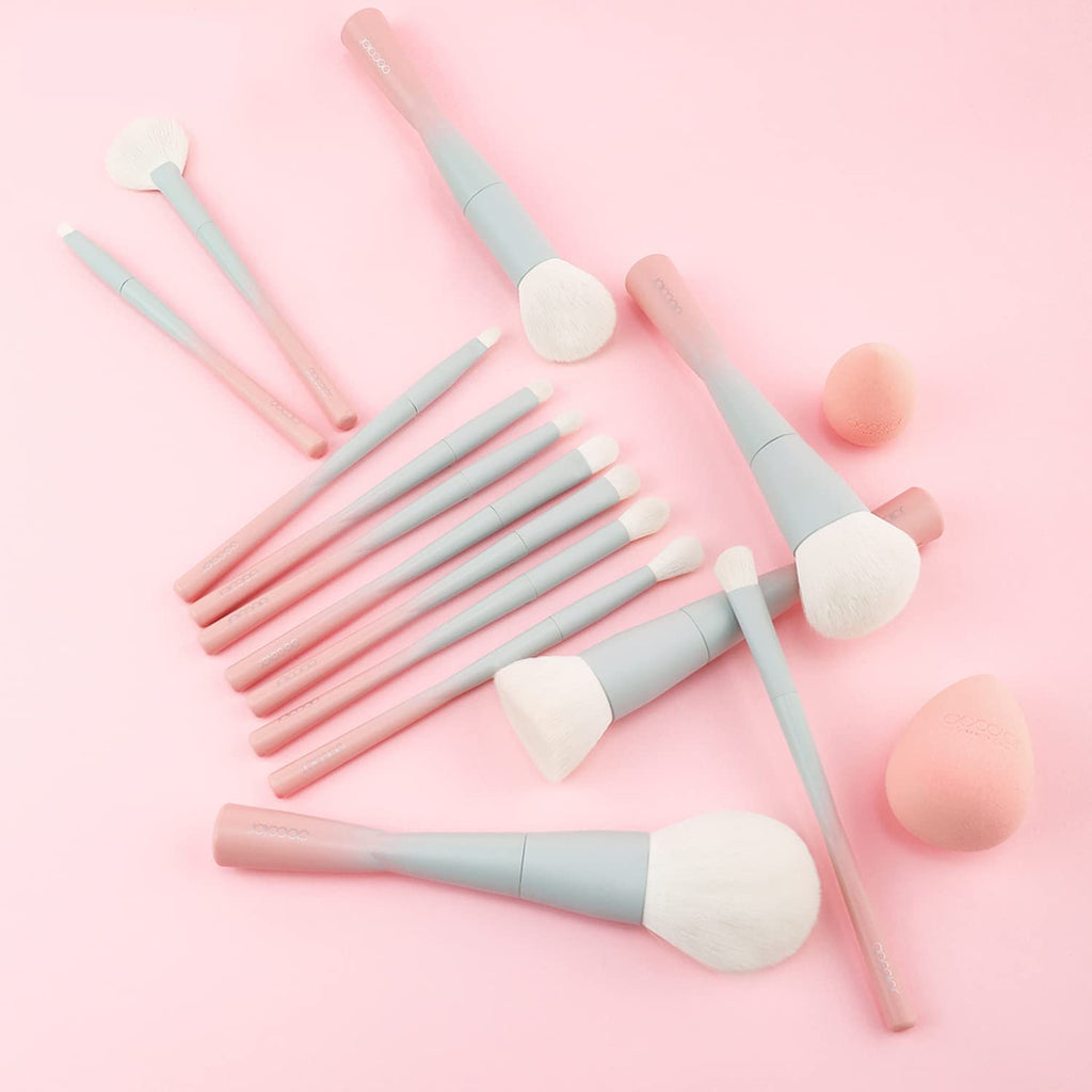 Docolor 14-Piece Premium Synthetic Makeup Brush Set – Cruelty-Free, Eye & Face