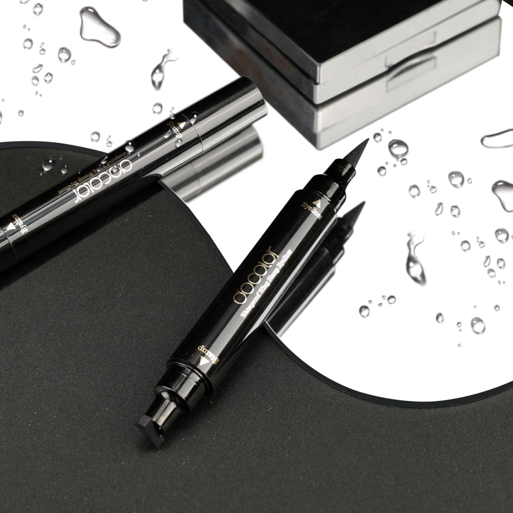 docolor Eyeliner Stamp – Double-Sided Winged Liner, Waterproof & Smudge-Proof (2pcs)