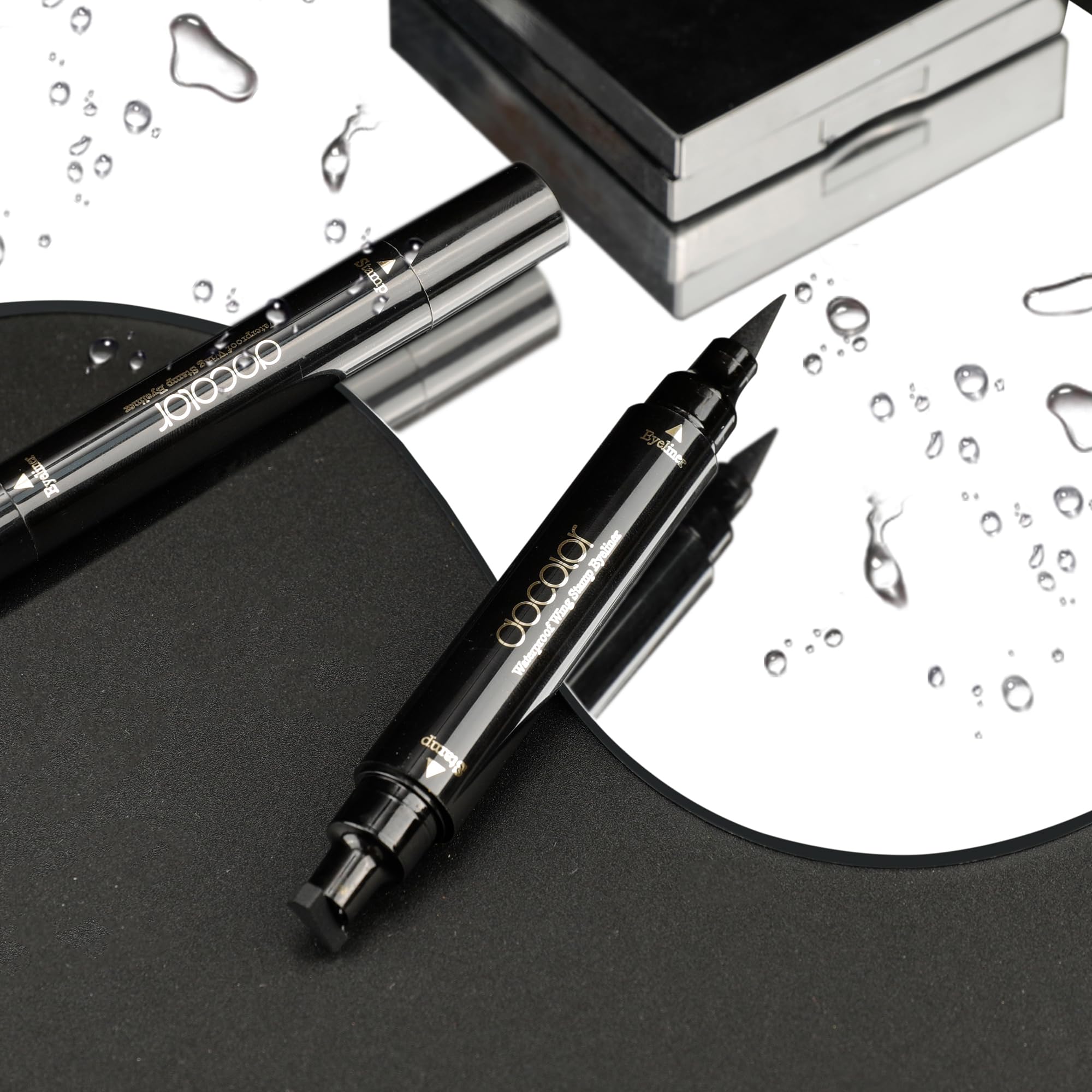 docolor Eyeliner Stamp – Double-Sided Winged Liner, Waterproof & Smudge-Proof (2pcs)