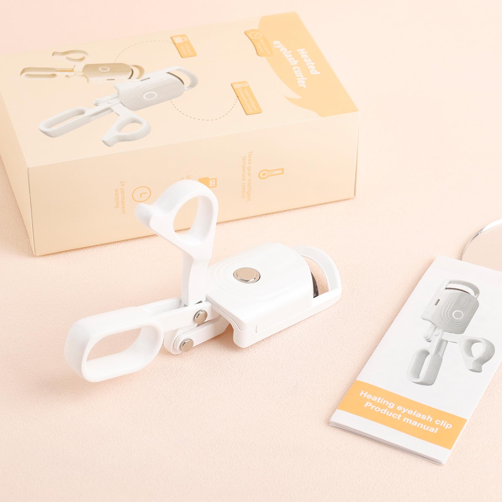 docolor Heated Eyelash Curler — Quick 10s Heat, 3 Temperature Modes, USB-C Rechargeable