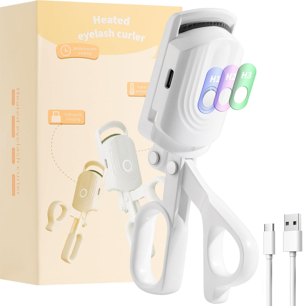 docolor Heated Eyelash Curler — Quick 10s Heat, 3 Temperature Modes, USB-C Rechargeable