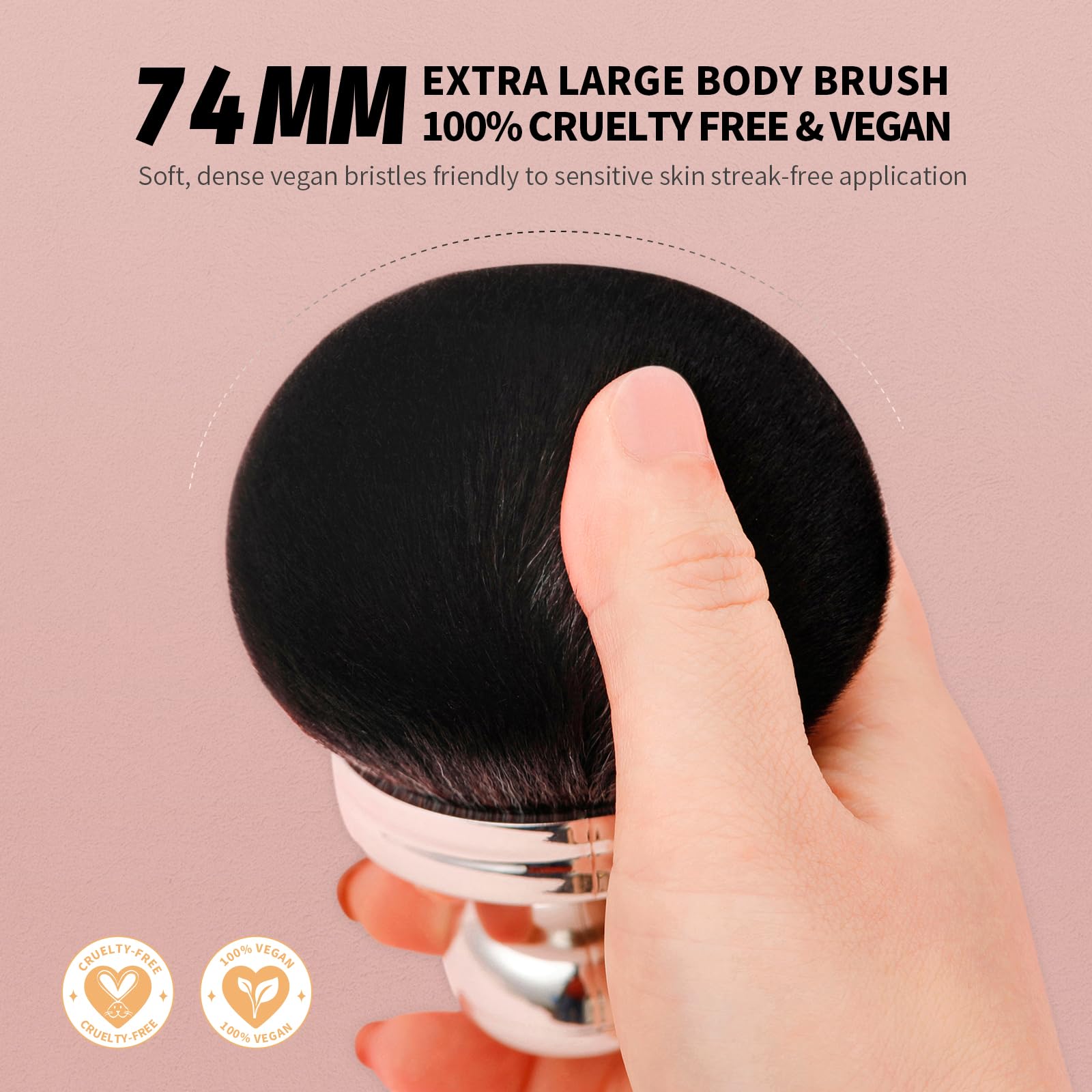 docolor Extra Large Body Makeup Brush – 3-Inch Oval Kabuki for Self Tanner