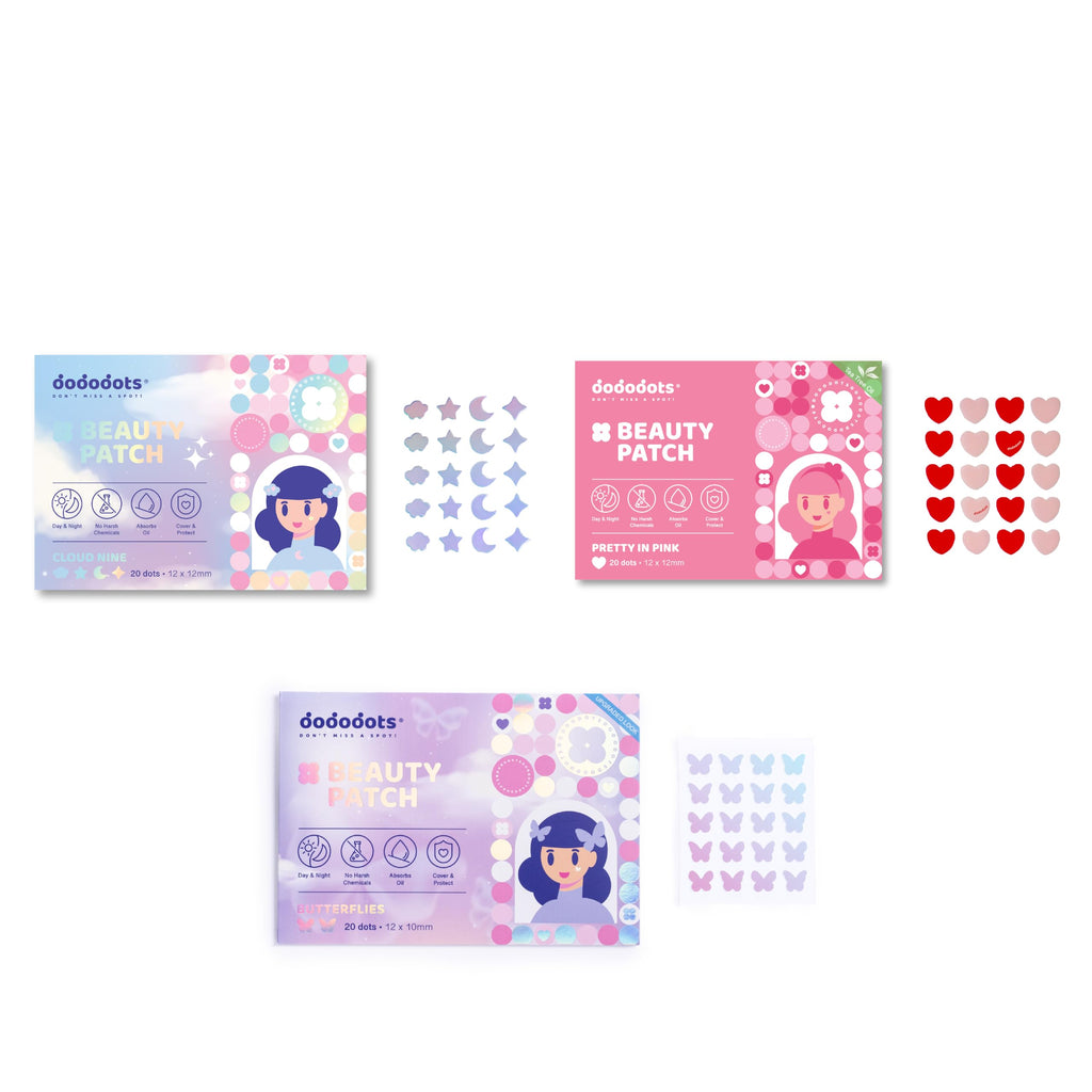 Dododots Pimple Patches for Face – Butterfly, Cloud & Heart Hydrocolloid Acne Patches