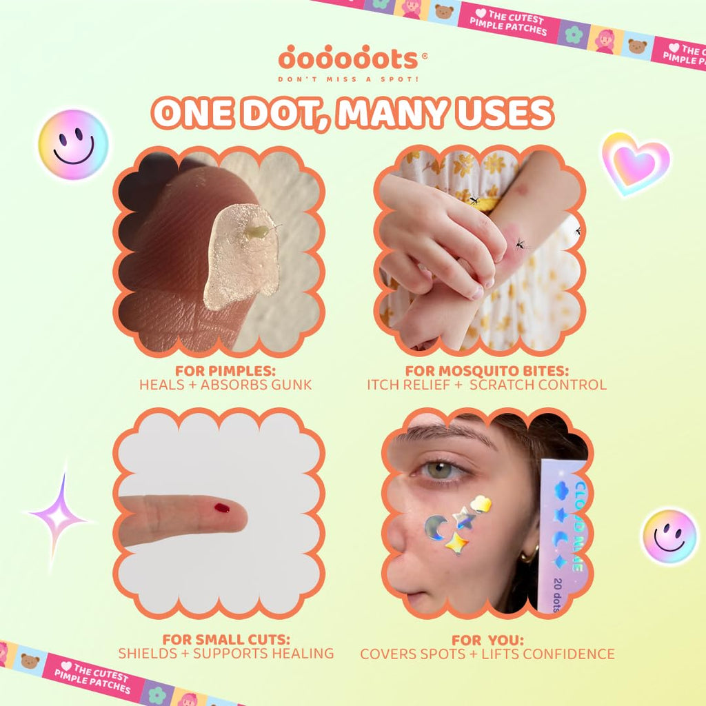 Dododots Pimple Patches for Face – Butterfly, Cloud & Heart Hydrocolloid Acne Patches