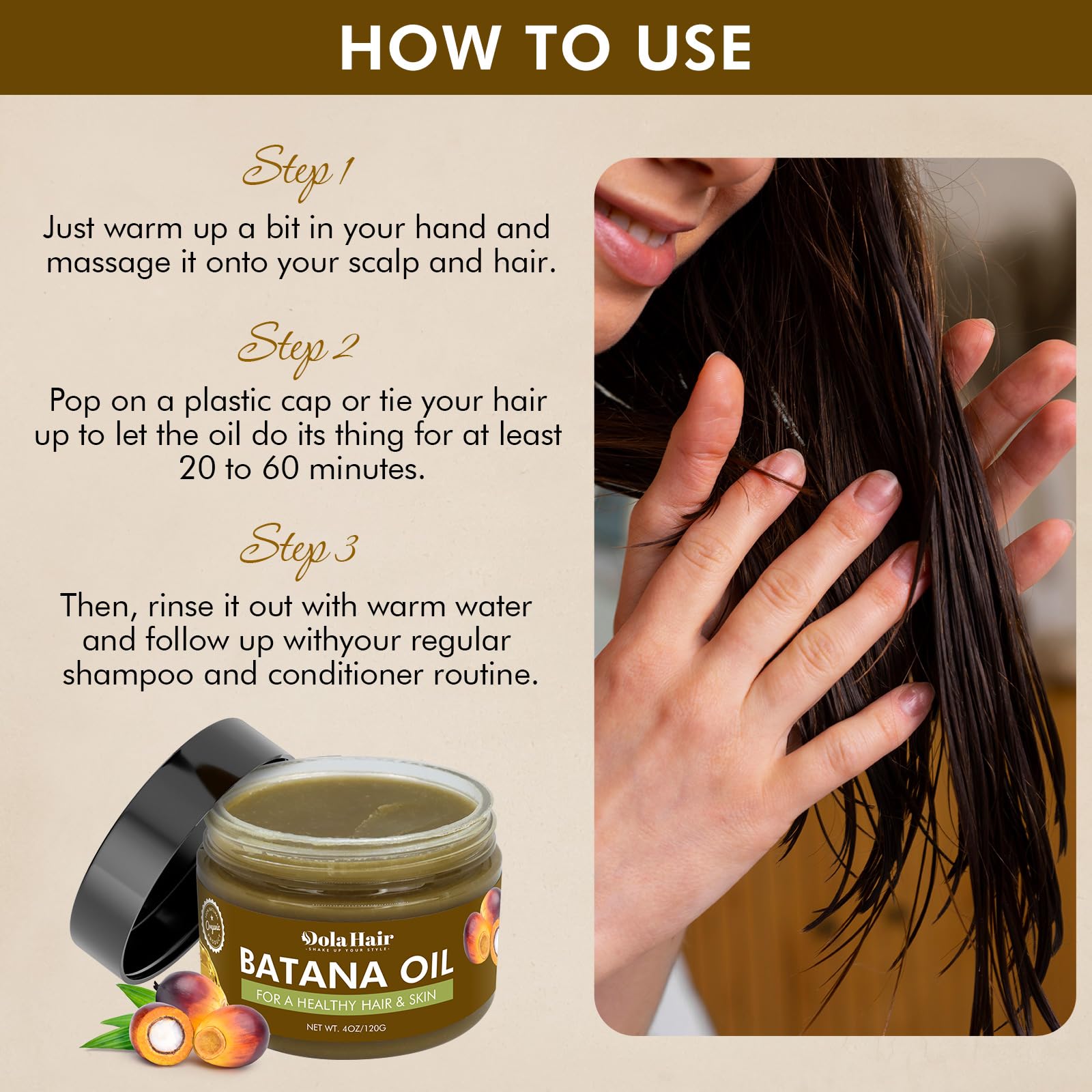 Dolahair Batana Oil for Hair Growth – 100% Pure Batana Oil