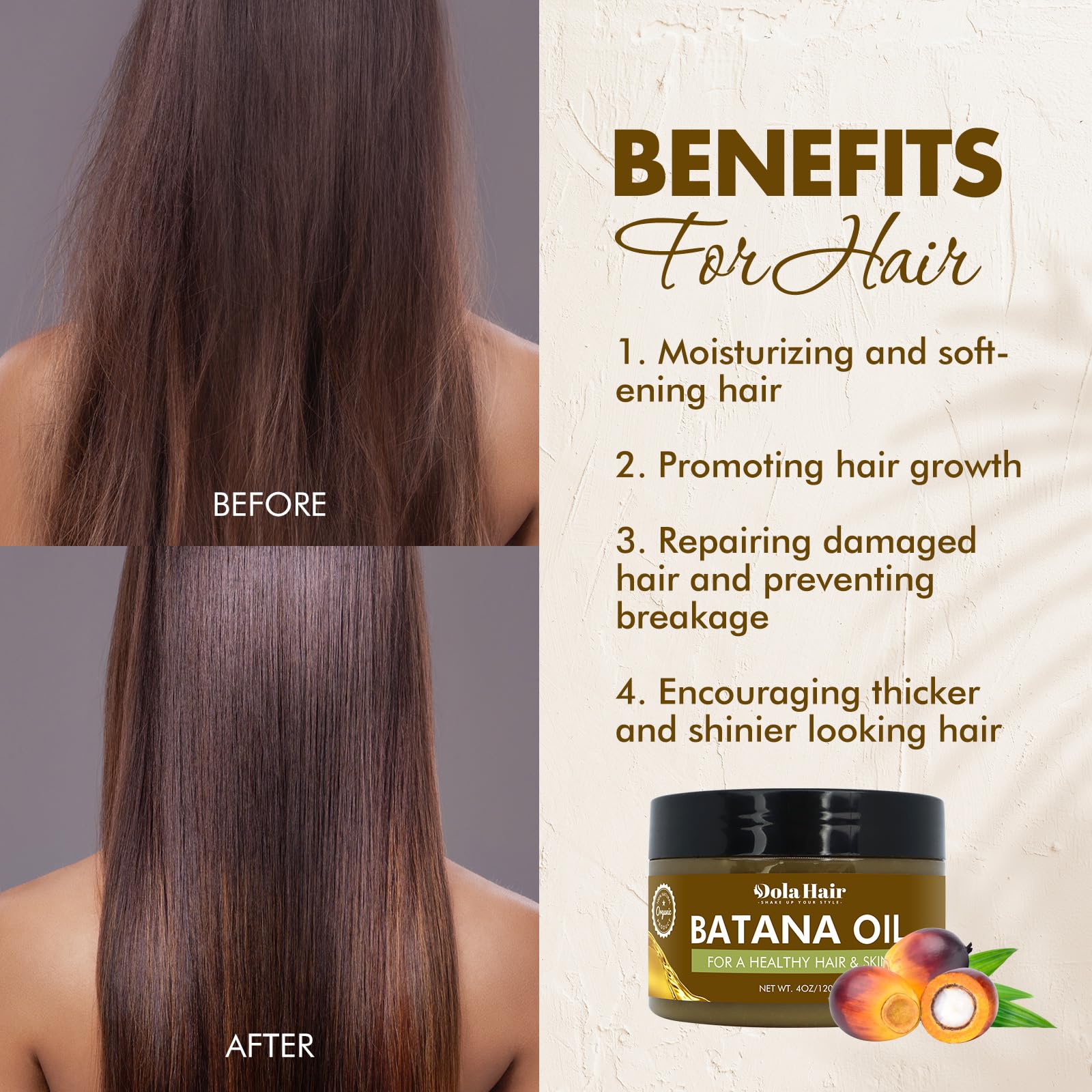 Dolahair Batana Oil for Hair Growth – 100% Pure Batana Oil