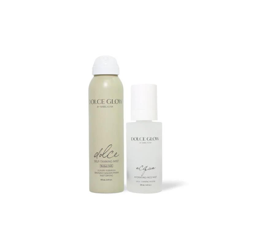 Dolce Glow Devin and Hunter Glow Bundle - Travel-Size Self-Tanning Mist + Acqua Hydrating Face Mist