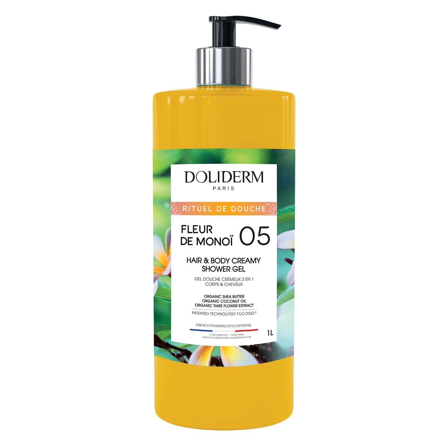 Doliderm Paris Creamy Shower Gel – Monoi & Shea Butter, 33.8 Fl Oz