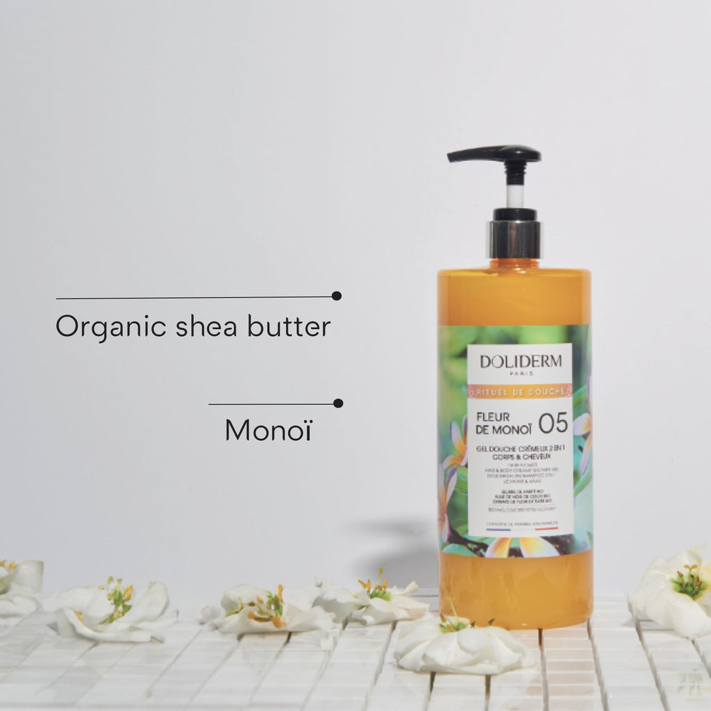 Doliderm Paris Creamy Shower Gel – Monoi & Shea Butter, 33.8 Fl Oz