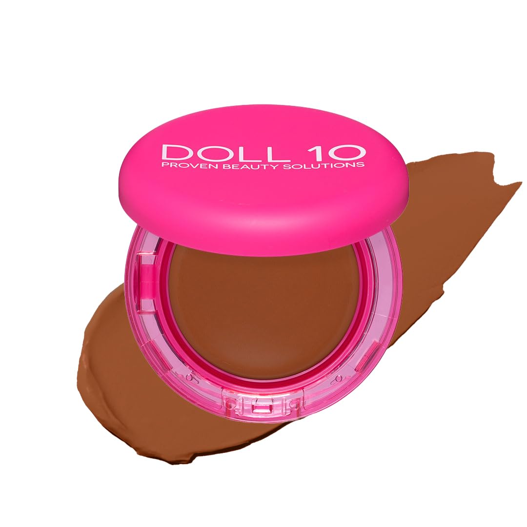 DOLL 10 NO Doll 10 Peptide Bounce Balm Foundation – Hydrating, Deep/Rich Shade, Buildable Coverage for Mature Skin – Vegan & Clean