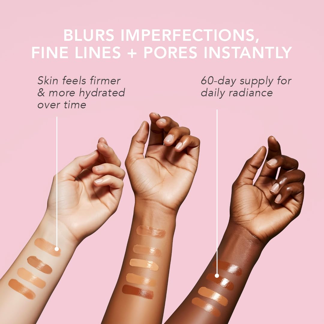 Doll 10 No Peptide Bounce Balm Foundation – Hydrating, Buildable, Age-Defying for Mature Skin (Light/Medium) – Vegan, Clean