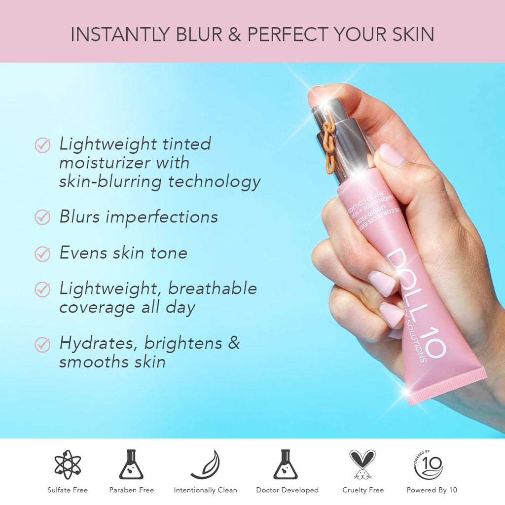 Doll 10 NO TCE Liquid Filter – CC Cream & Lightweight Skin Tint (Tan/Deep) | Vegan, Clean Makeup