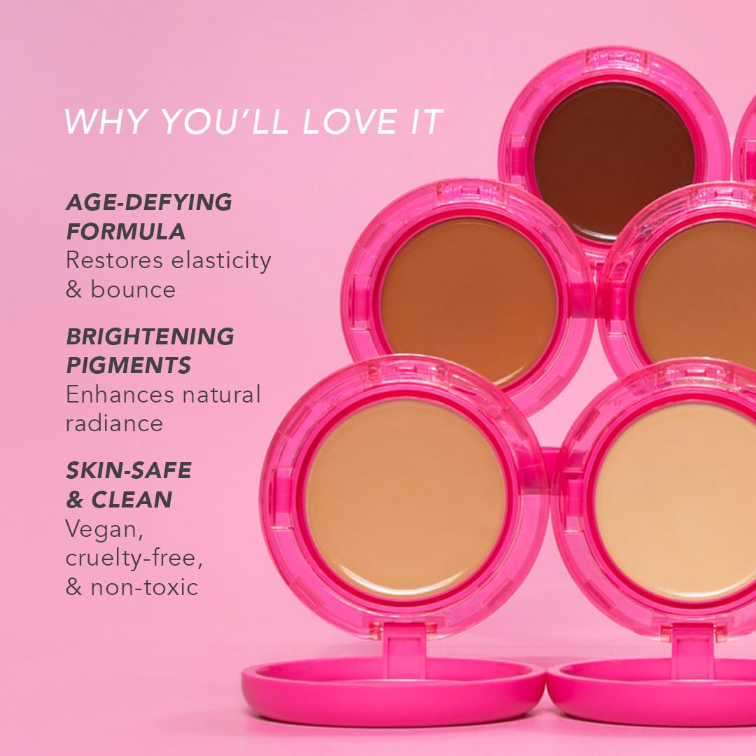 Doll 10 Peptide Bounce Balm Foundation™ – Hydrating, Buildable Coverage for Mature Skin | Vegan, Clean