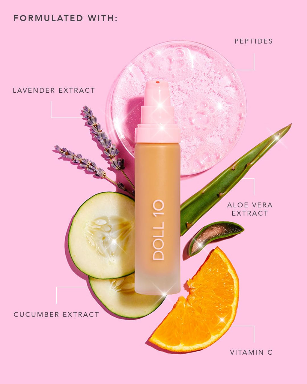 DOLL 10 NO T.C.E This Covers Everything Super Coverage Serum Makeup with Peptides (Deep/Rich)