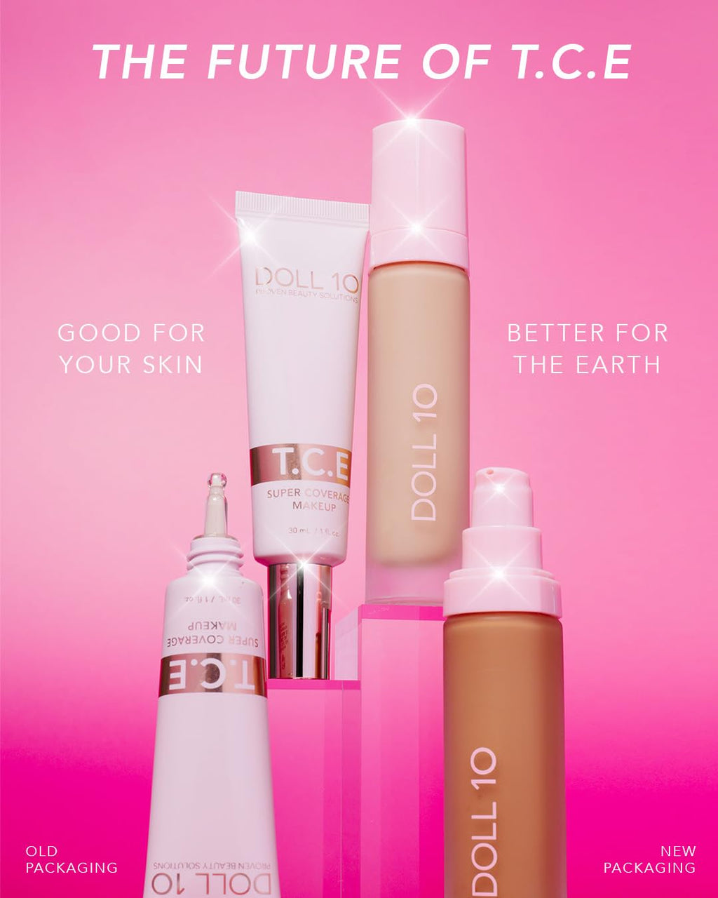 DOLL 10 NO T.C.E This Covers Everything Super Coverage Serum Makeup with Peptides (Deep/Rich)