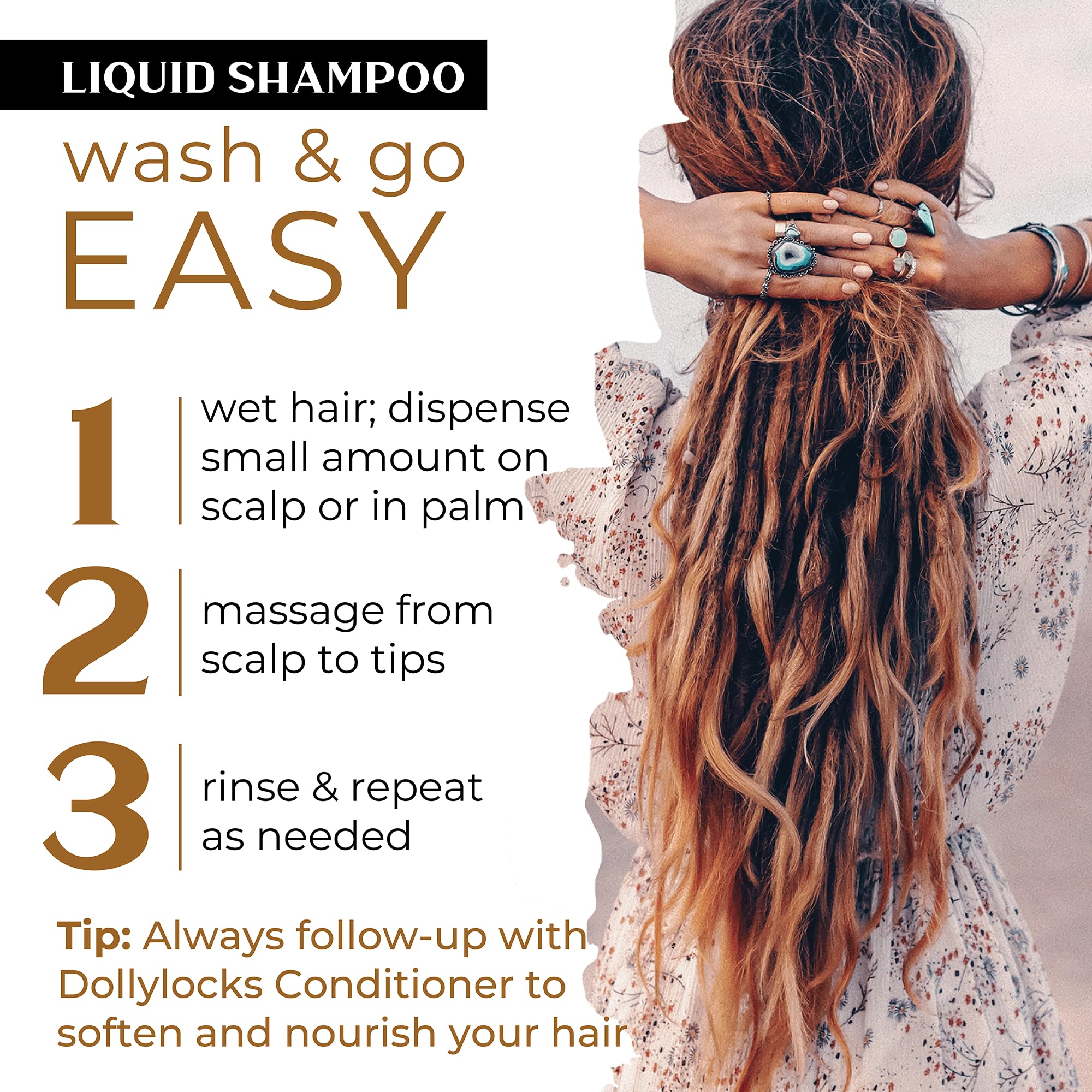 Dollylocks Clarifying Liquid Shampoo – Lavender Lime Peppermint | Plant-Based, Residue-Free, 8oz