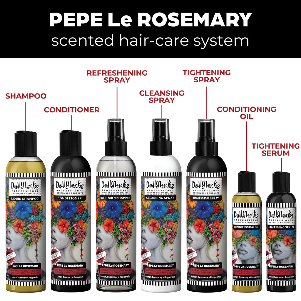 Dollylocks Clarifying Liquid Shampoo – Rosemary Peppermint Lemon | Paraben-Free, Plant-Based Dreadlock Care | 8oz