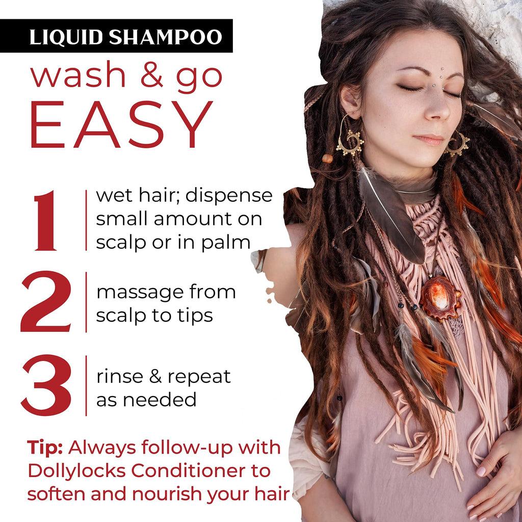 Dollylocks Clarifying Liquid Shampoo – Rosemary Peppermint Lemon | Paraben-Free, Plant-Based Dreadlock Care | 8oz