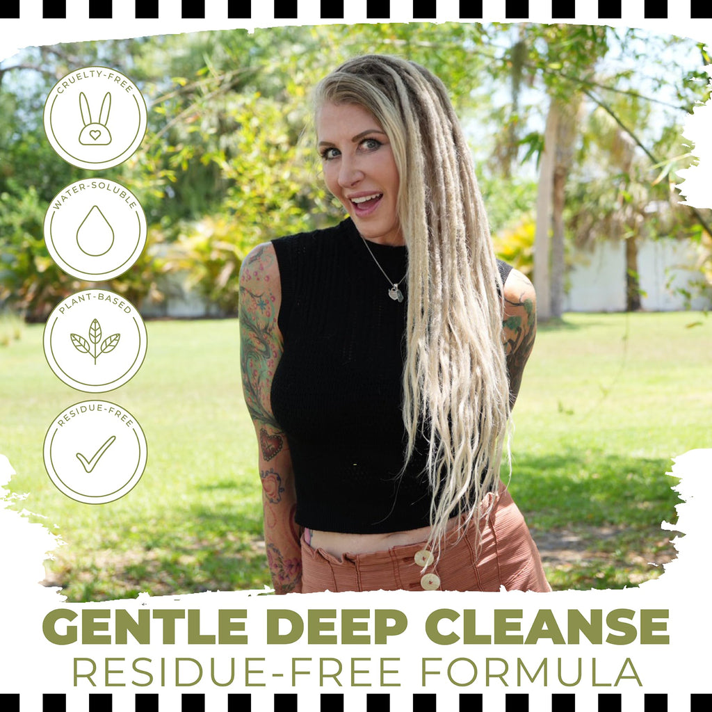 Dollylocks Clarifying Liquid Shampoo – Tea Tree Spearmint | Paraben-Free, Plant-Based, Vegan & Residue-Free for Dreadlocks | 8oz