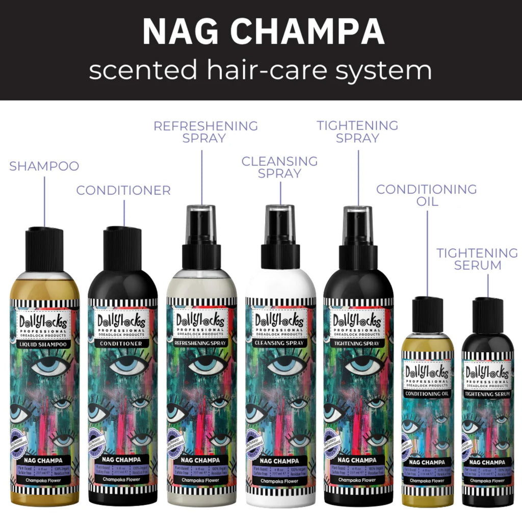 Dollylocks Liquid Shampoo – Plant-Based, Residue-Free Cleanser for Dreadlocks | pH-Balanced & Vegan (Nag Champa, 8oz)