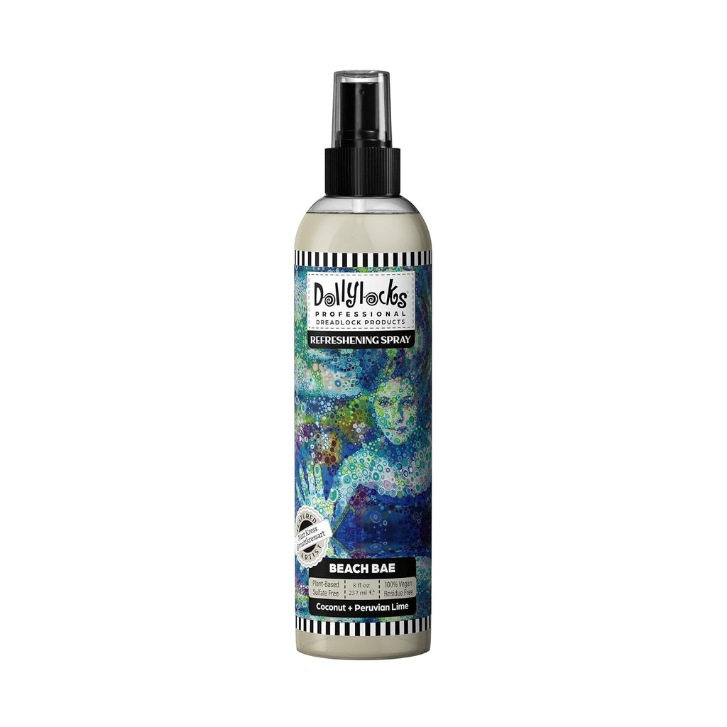 Dollylocks Refreshening Spray for Locs & Braids – Coconut Lime | Plant-based, Residue-free | 8 oz